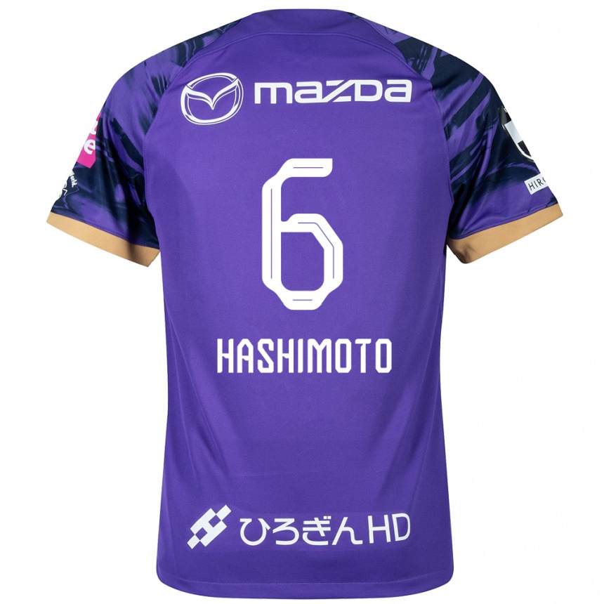 Enfant Football Maillot Hinata Hashimoto #6 Blanc Violet Tenues Domicile 2024/25