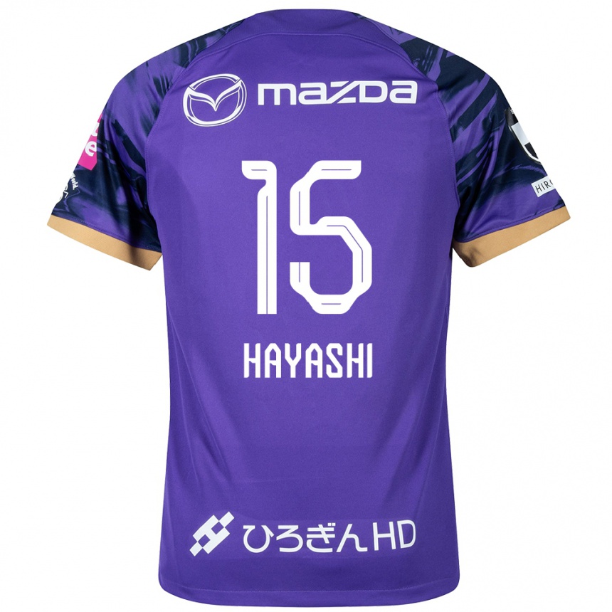 Enfant Football Maillot Shunta Hayashi #15 Blanc Violet Tenues Domicile 2024/25