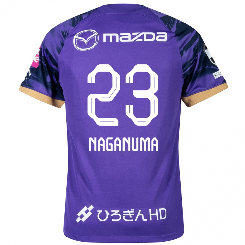 Enfant Football Maillot Seimei Naganuma #23 Blanc Violet Tenues Domicile 2024/25