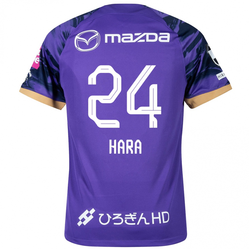 Enfant Football Maillot Minato Hara #24 Blanc Violet Tenues Domicile 2024/25