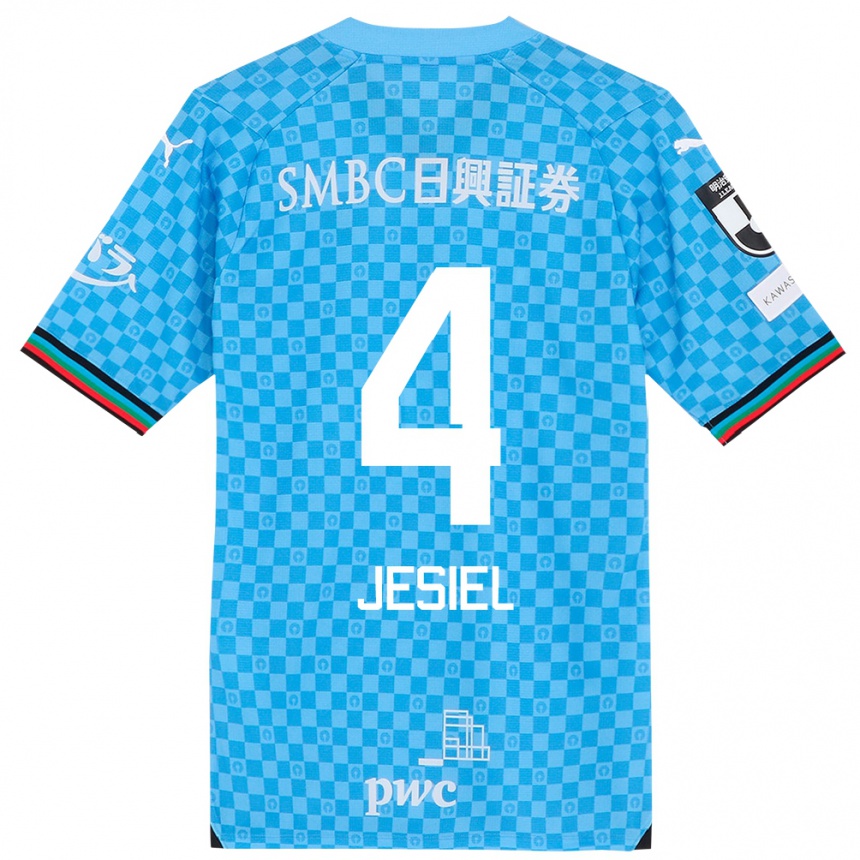 Enfant Football Maillot Jesiel #4 Bleu Azur Tenues Domicile 2024/25