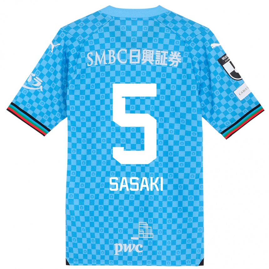 Enfant Football Maillot Asahi Sasaki #5 Bleu Azur Tenues Domicile 2024/25