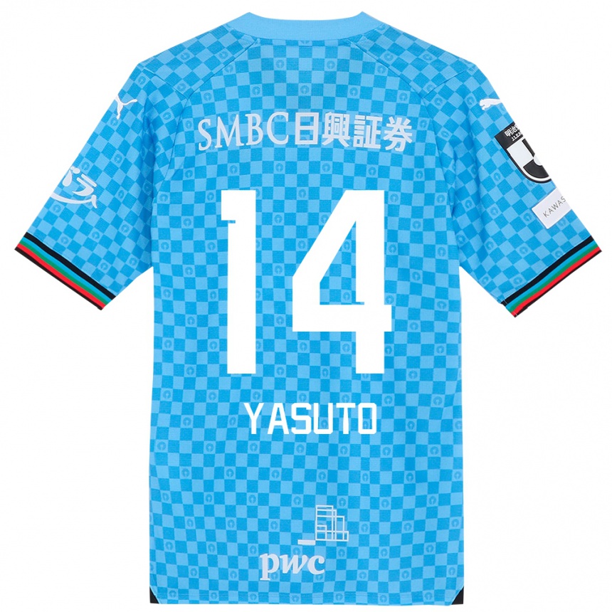 Enfant Football Maillot Yasuto Wakizaka #14 Bleu Azur Tenues Domicile 2024/25