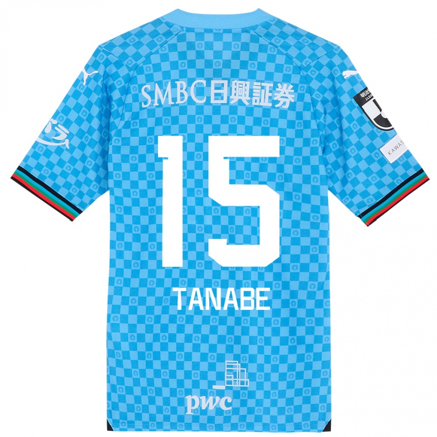 Enfant Football Maillot Shuto Tanabe #15 Bleu Azur Tenues Domicile 2024/25