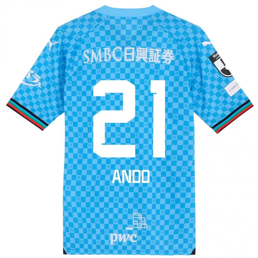 Enfant Football Maillot Shunsuke Ando #21 Bleu Azur Tenues Domicile 2024/25