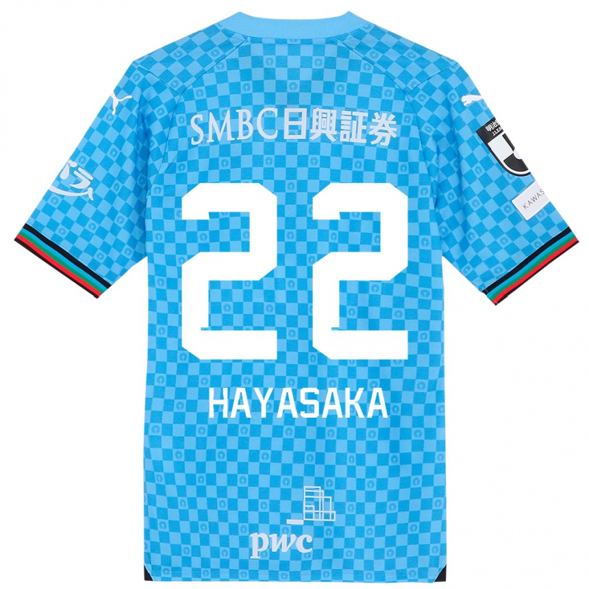 Enfant Football Maillot Yuki Hayasaka #22 Bleu Azur Tenues Domicile 2024/25