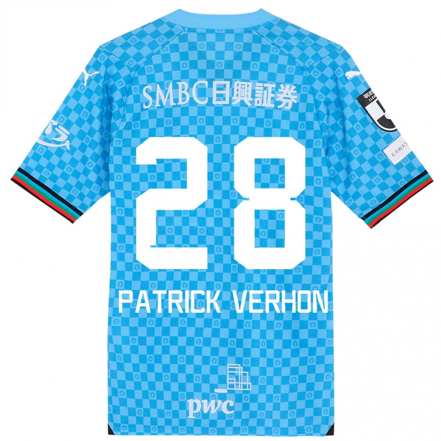 Enfant Football Maillot Patrick Verhon #28 Bleu Azur Tenues Domicile 2024/25