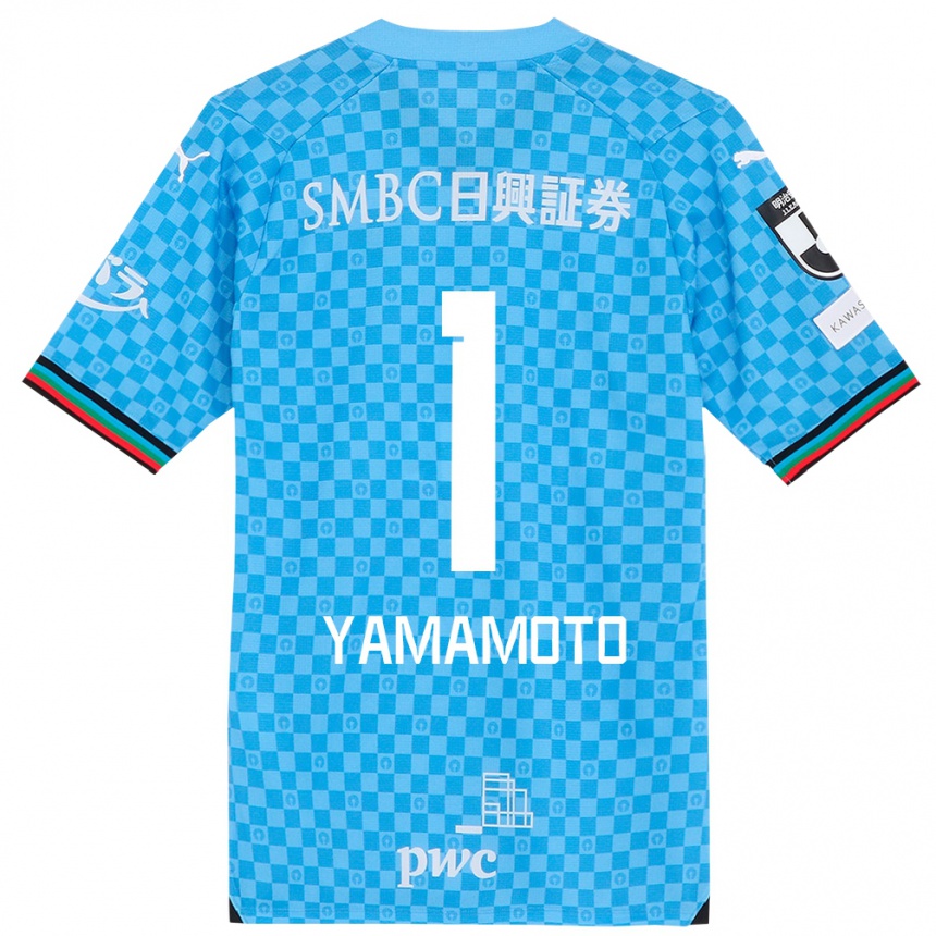 Enfant Football Maillot Kensho Yamamoto #1 Bleu Azur Tenues Domicile 2024/25