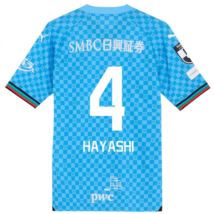 Enfant Football Maillot Shunsuke Hayashi #4 Bleu Azur Tenues Domicile 2024/25