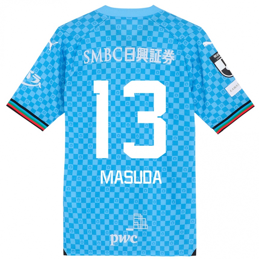 Enfant Football Maillot Hinata Masuda #13 Bleu Azur Tenues Domicile 2024/25