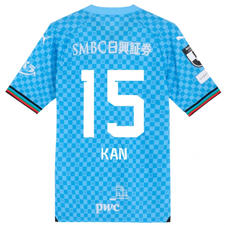 Enfant Football Maillot Noriharu Kan #15 Bleu Azur Tenues Domicile 2024/25