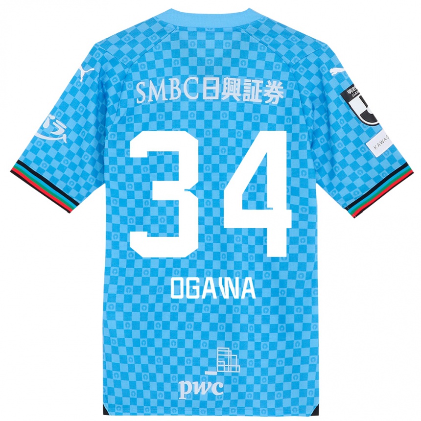 Enfant Football Maillot Hiroto Ogawa #34 Bleu Azur Tenues Domicile 2024/25