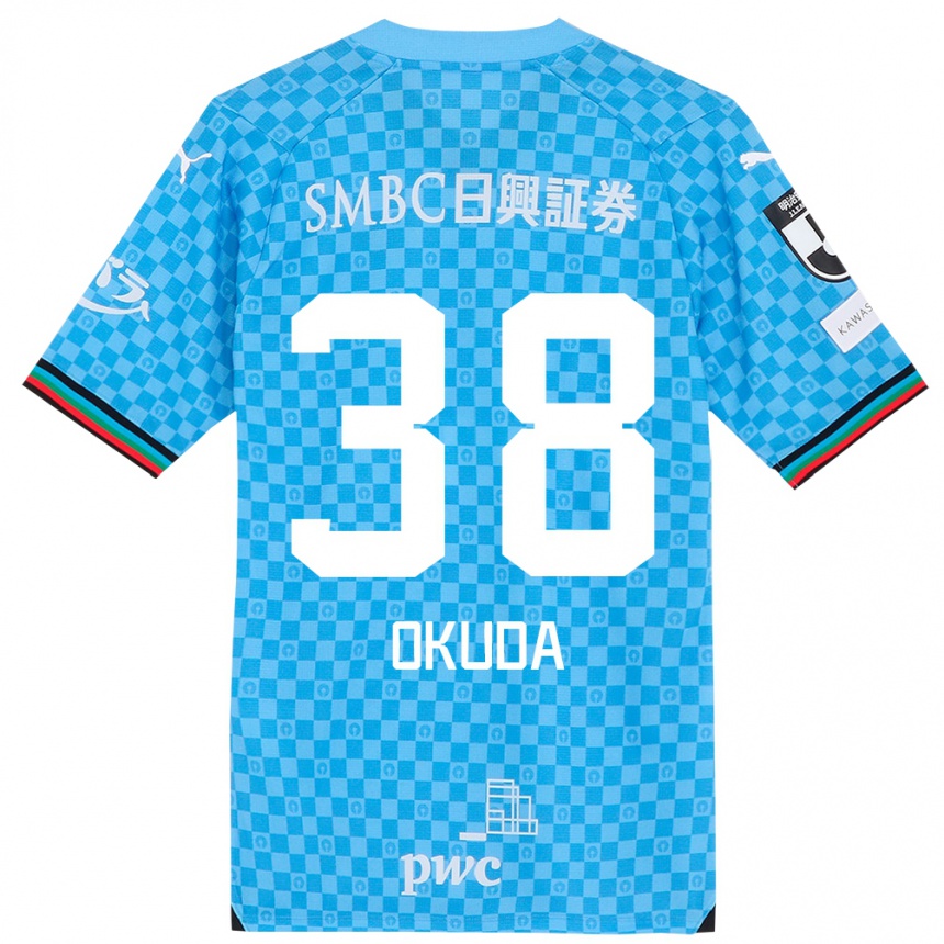 Enfant Football Maillot Yuma Okuda #38 Bleu Azur Tenues Domicile 2024/25