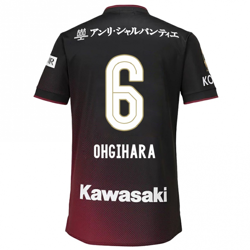 Enfant Football Maillot Takahiro Ogihara #6 Noir Rouge Tenues Domicile 2024/25