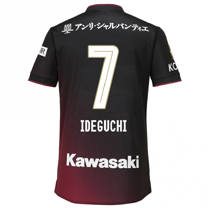 Enfant Football Maillot Yosuke Ideguchi #7 Noir Rouge Tenues Domicile 2024/25