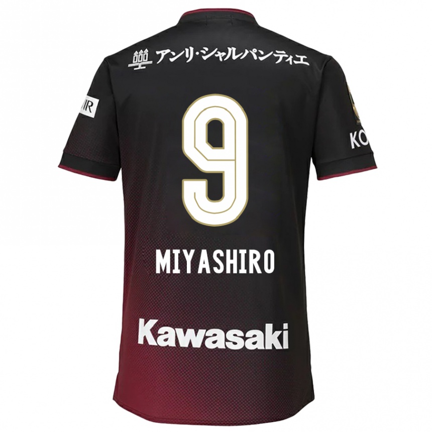 Enfant Football Maillot Taisei Miyashiro #9 Noir Rouge Tenues Domicile 2024/25