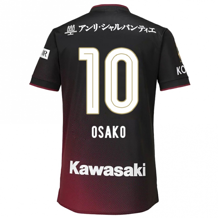 Enfant Football Maillot Yuya Osako #10 Noir Rouge Tenues Domicile 2024/25