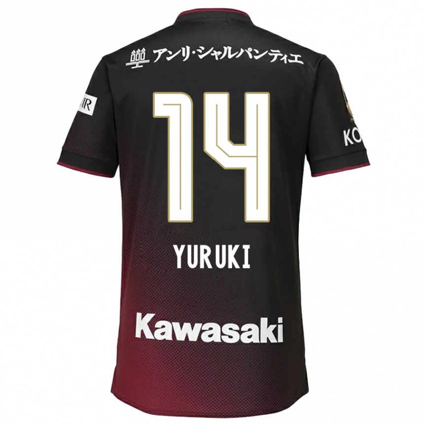 Enfant Football Maillot Koya Yuruki #14 Noir Rouge Tenues Domicile 2024/25