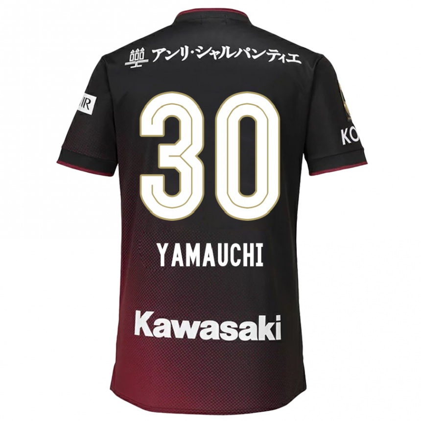 Enfant Football Maillot Kakeru Yamauchi #30 Noir Rouge Tenues Domicile 2024/25