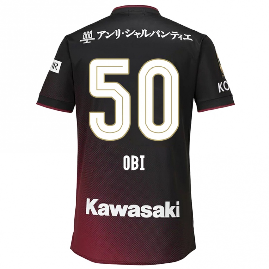 Enfant Football Maillot Powell Obinna Obi #50 Noir Rouge Tenues Domicile 2024/25