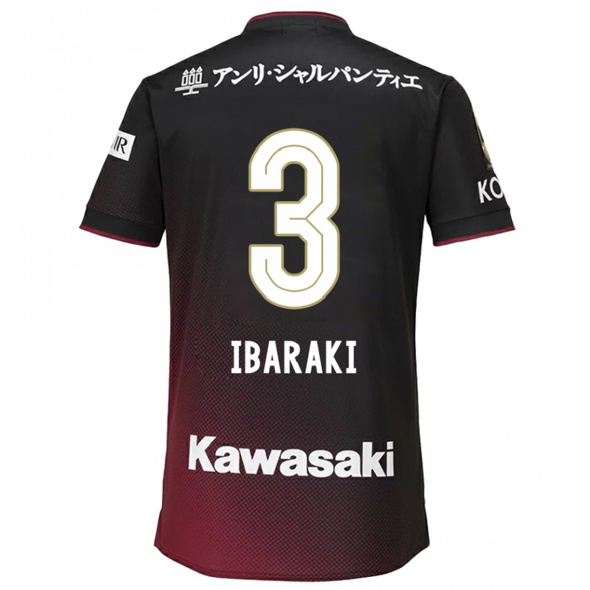 Enfant Football Maillot Riku Ibaraki #3 Noir Rouge Tenues Domicile 2024/25