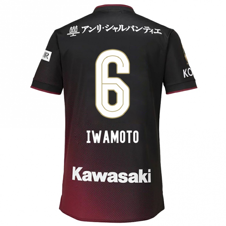 Enfant Football Maillot Yuan Iwamoto #6 Noir Rouge Tenues Domicile 2024/25