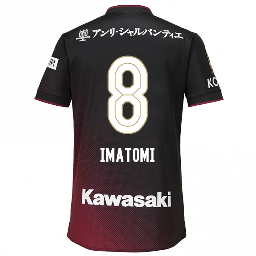 Enfant Football Maillot Teruya Imatomi #8 Noir Rouge Tenues Domicile 2024/25