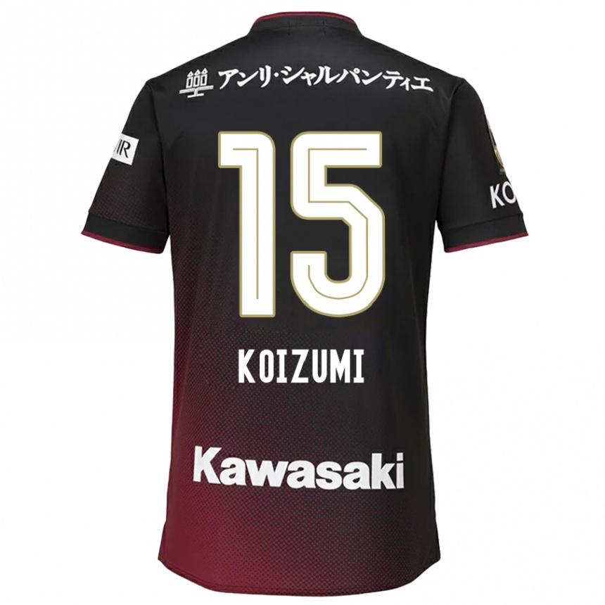 Enfant Football Maillot Fuga Koizumi #15 Noir Rouge Tenues Domicile 2024/25