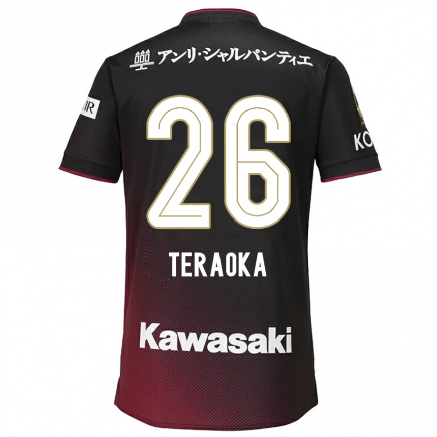 Enfant Football Maillot Yuma Teraoka #26 Noir Rouge Tenues Domicile 2024/25