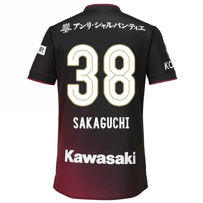 Enfant Football Maillot Yuki Sakaguchi #38 Noir Rouge Tenues Domicile 2024/25