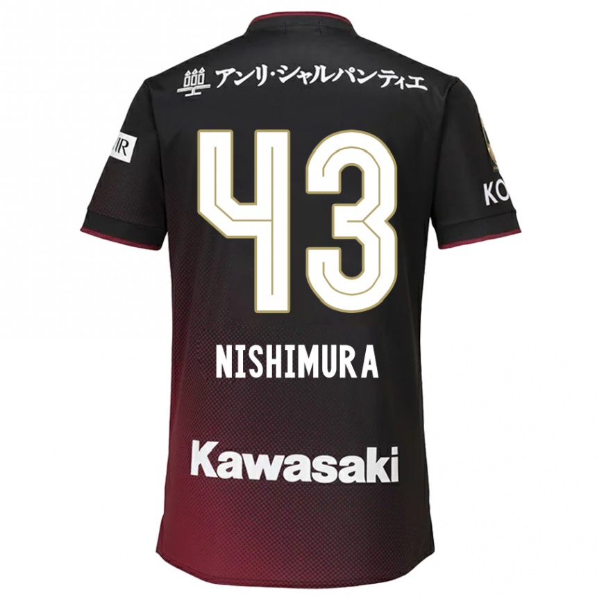 Enfant Football Maillot Nagi Nishimura #43 Noir Rouge Tenues Domicile 2024/25