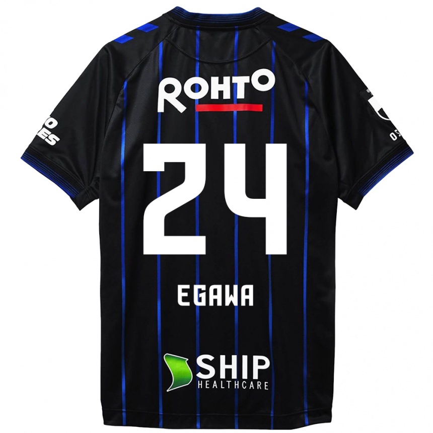 Enfant Football Maillot Yusei Egawa #24 Noir Bleu Tenues Domicile 2024/25