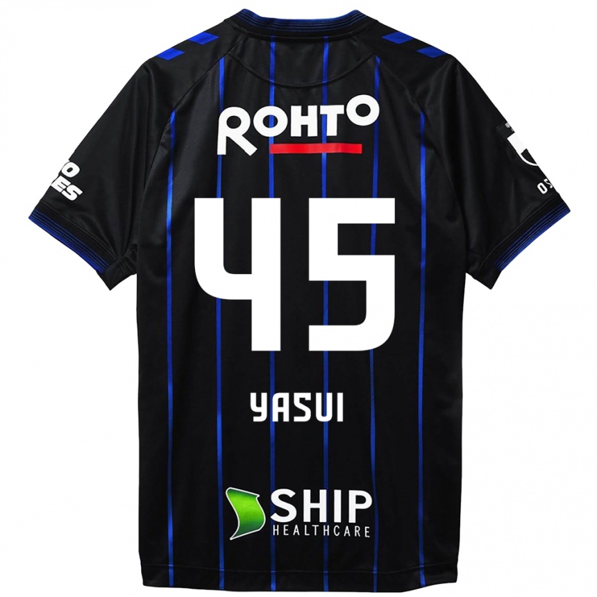 Enfant Football Maillot Tsukasa Yasui #45 Noir Bleu Tenues Domicile 2024/25