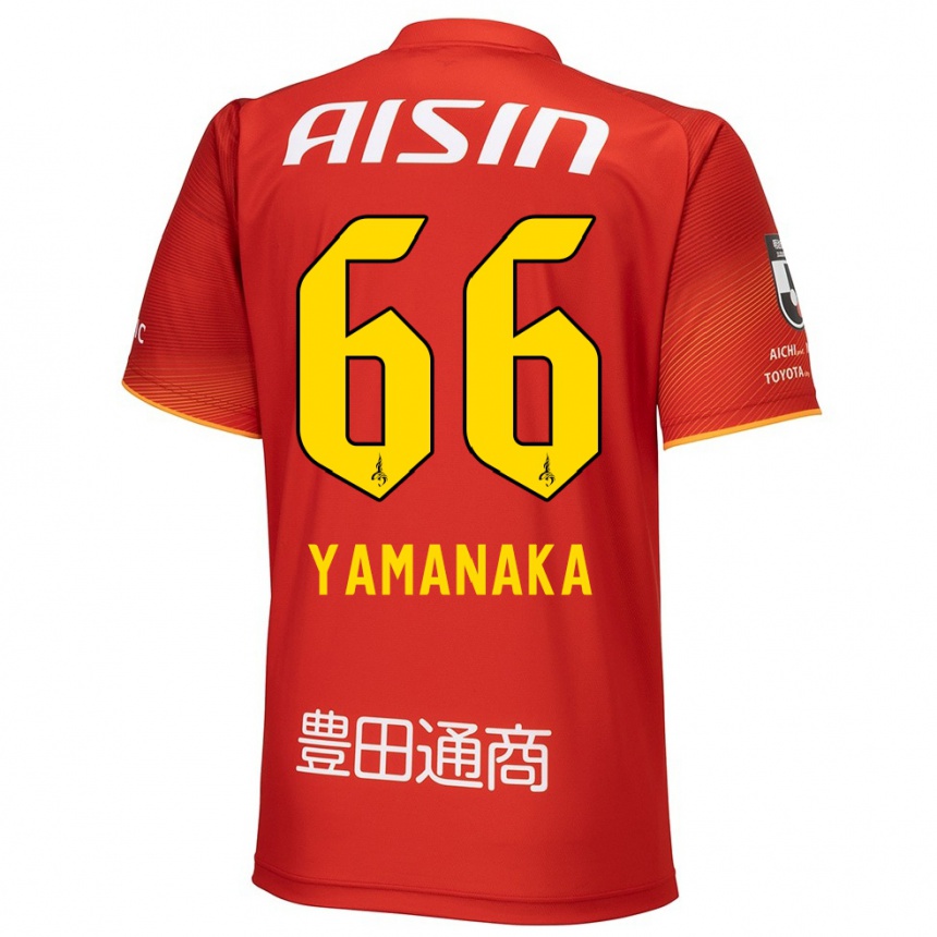 Enfant Football Maillot Ryosuke Yamanaka #66 Rouge Blanc Jaune Tenues Domicile 2024/25