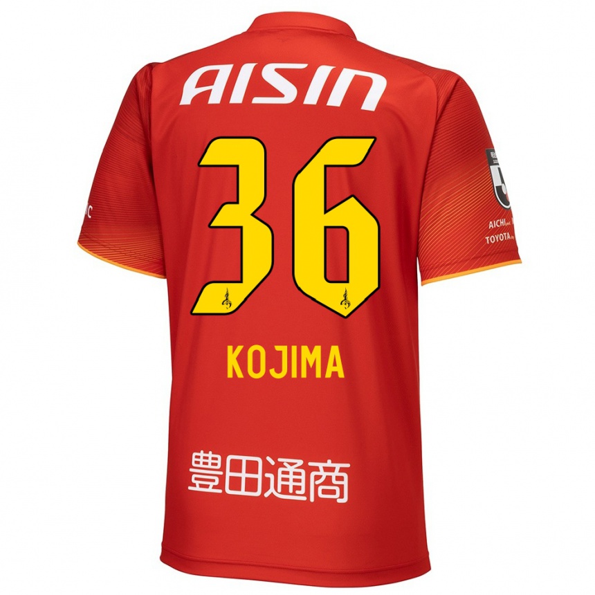 Enfant Football Maillot Aoto Kojima #36 Rouge Blanc Jaune Tenues Domicile 2024/25