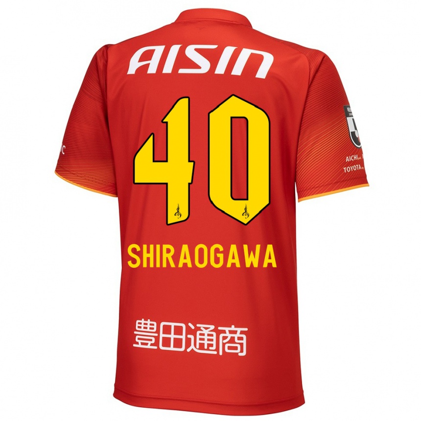 Enfant Football Maillot Rekuto Shiraogawa #40 Rouge Blanc Jaune Tenues Domicile 2024/25