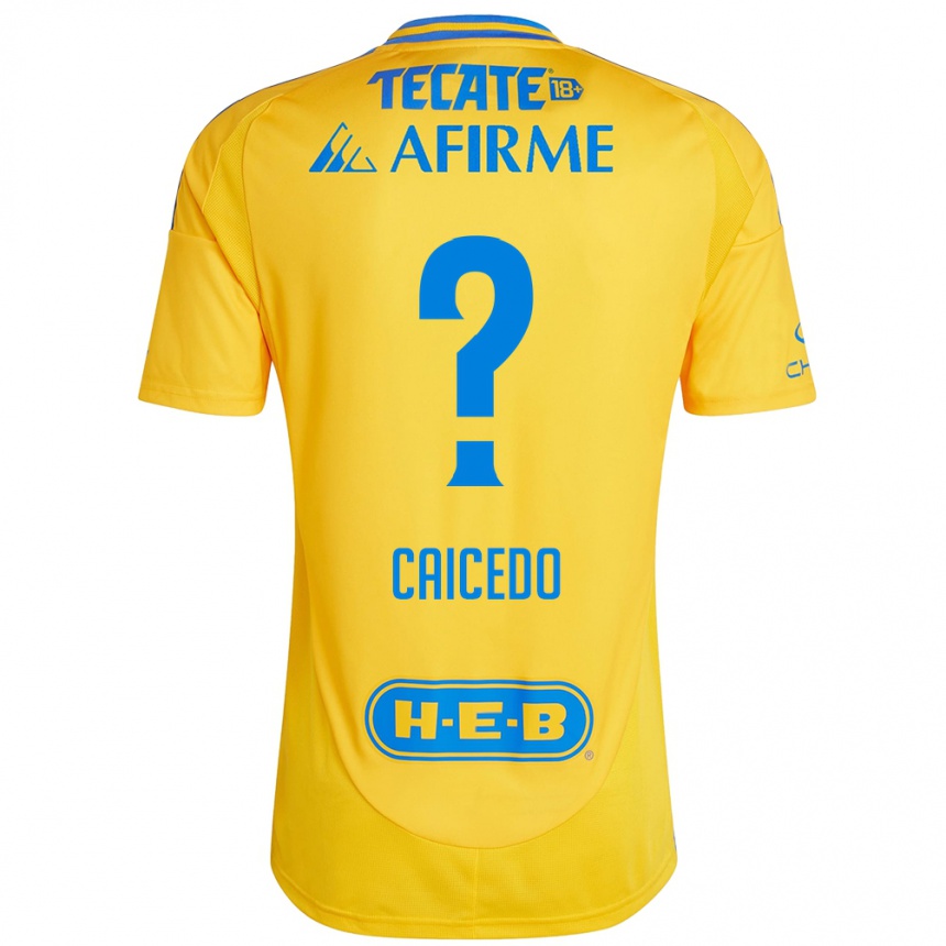 Enfant Football Maillot Jordy Caicedo #0 Or Jaune Tenues Domicile 2024/25