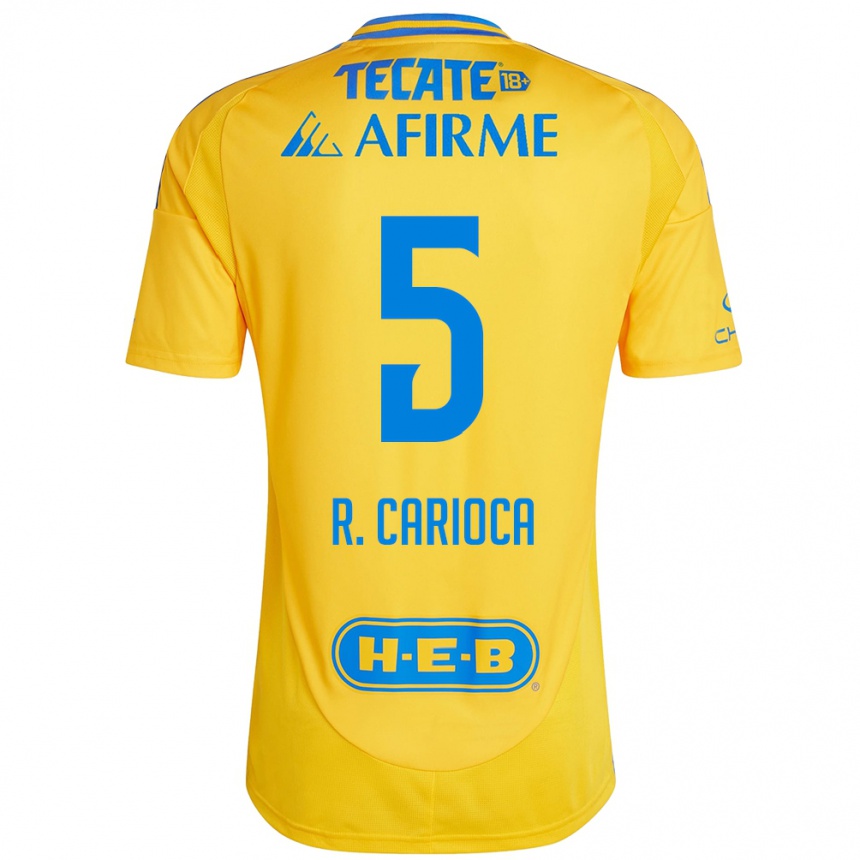 Enfant Football Maillot Rafael Carioca #5 Or Jaune Tenues Domicile 2024/25