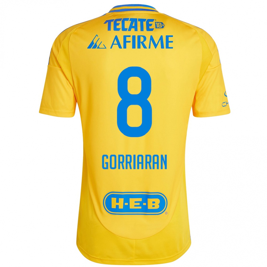 Enfant Football Maillot Fernando Gorriarán #8 Or Jaune Tenues Domicile 2024/25