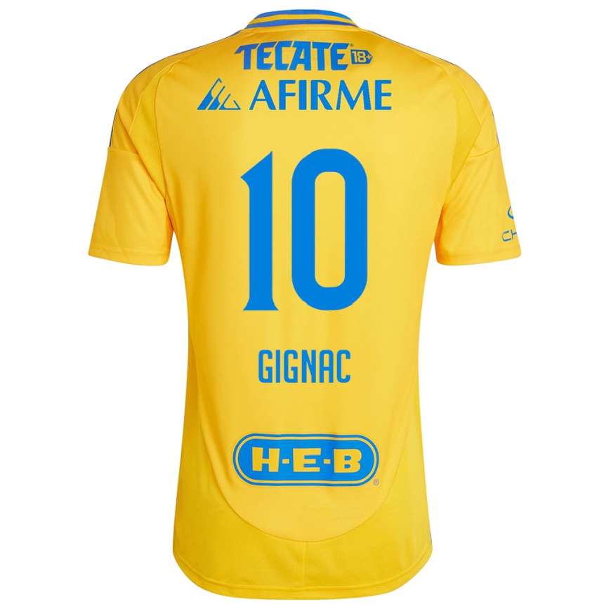 Enfant Football Maillot André-Pierre Gignac #10 Or Jaune Tenues Domicile 2024/25