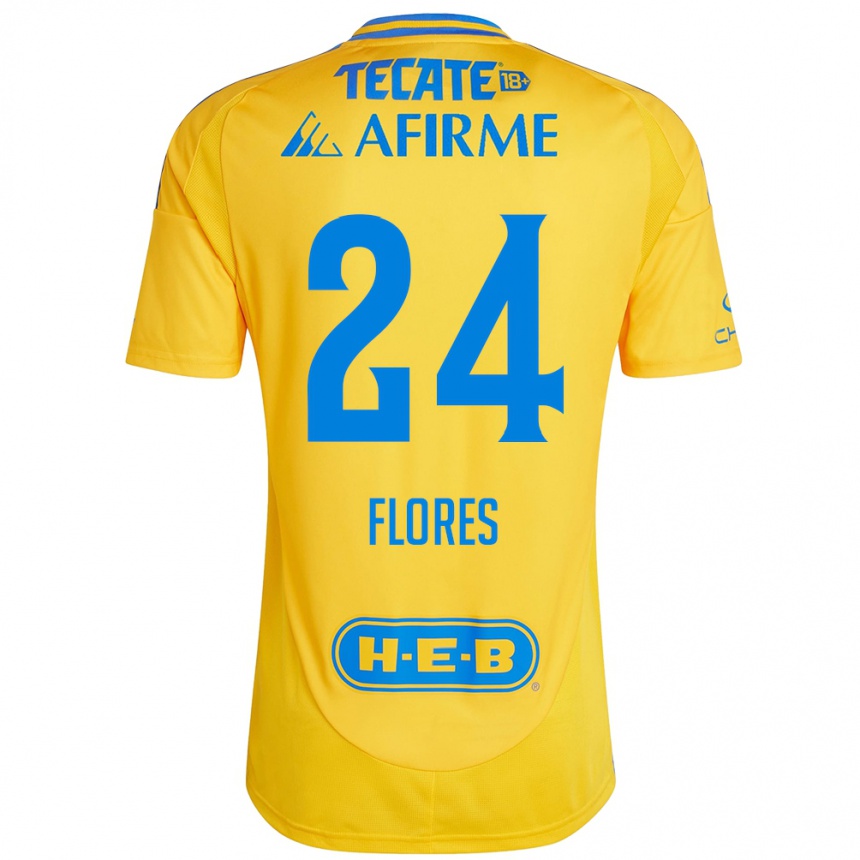 Enfant Football Maillot Marcelo Flores #24 Or Jaune Tenues Domicile 2024/25