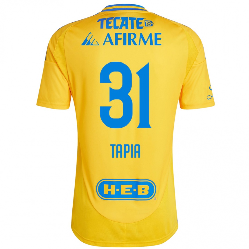 Enfant Football Maillot Fernando Tapia #31 Or Jaune Tenues Domicile 2024/25