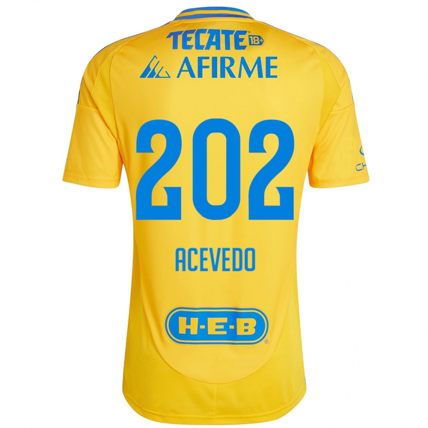 Enfant Football Maillot José Acevedo #202 Or Jaune Tenues Domicile 2024/25