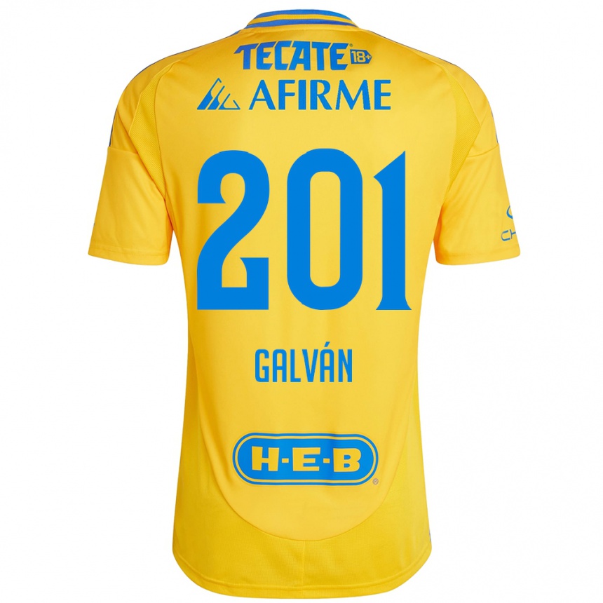 Enfant Football Maillot Isac Galván #201 Or Jaune Tenues Domicile 2024/25