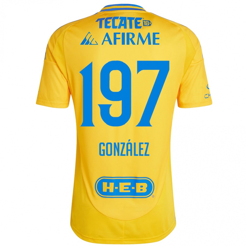 Enfant Football Maillot Germán González #197 Or Jaune Tenues Domicile 2024/25