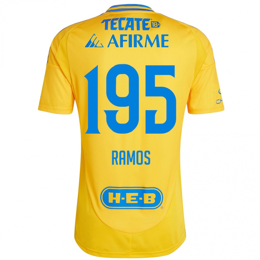 Enfant Football Maillot Rodrigo Ramos #195 Or Jaune Tenues Domicile 2024/25