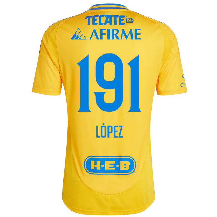 Enfant Football Maillot Adrián López #191 Or Jaune Tenues Domicile 2024/25