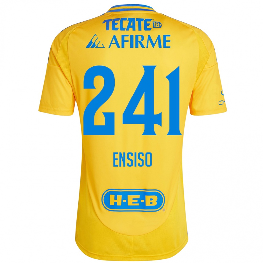 Enfant Football Maillot Eduardo Ensiso #241 Or Jaune Tenues Domicile 2024/25