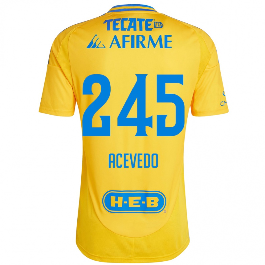 Enfant Football Maillot Kevin Acevedo #245 Or Jaune Tenues Domicile 2024/25