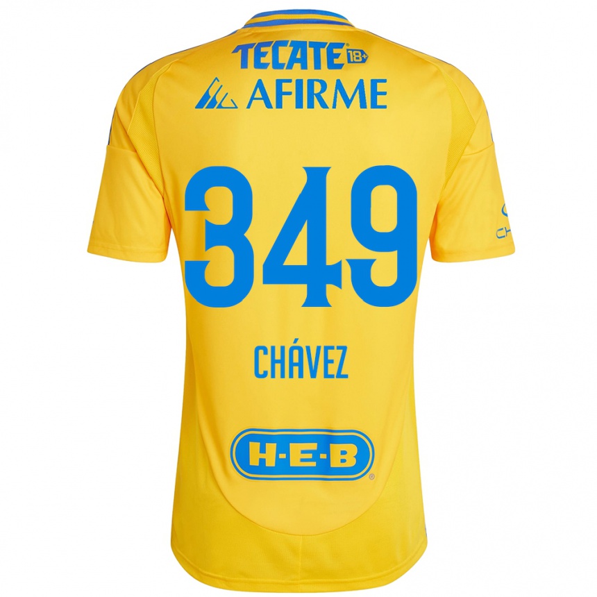 Enfant Football Maillot Jorge Chávez #349 Or Jaune Tenues Domicile 2024/25